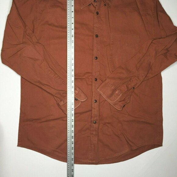 Charter Club Room Mens Button Up Long Sleeved Shirt Tomato Red Size XL - Picture 9 of 12